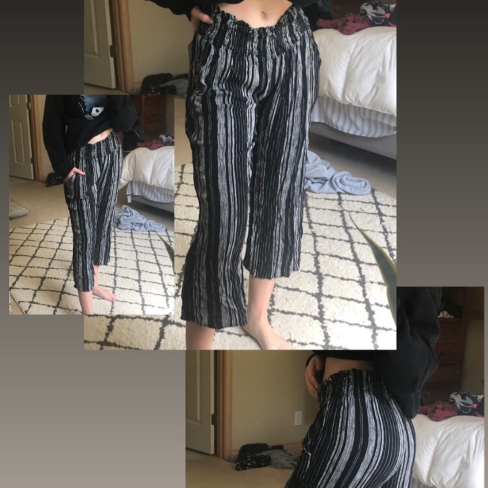 Flowy striped pants stretchy for size